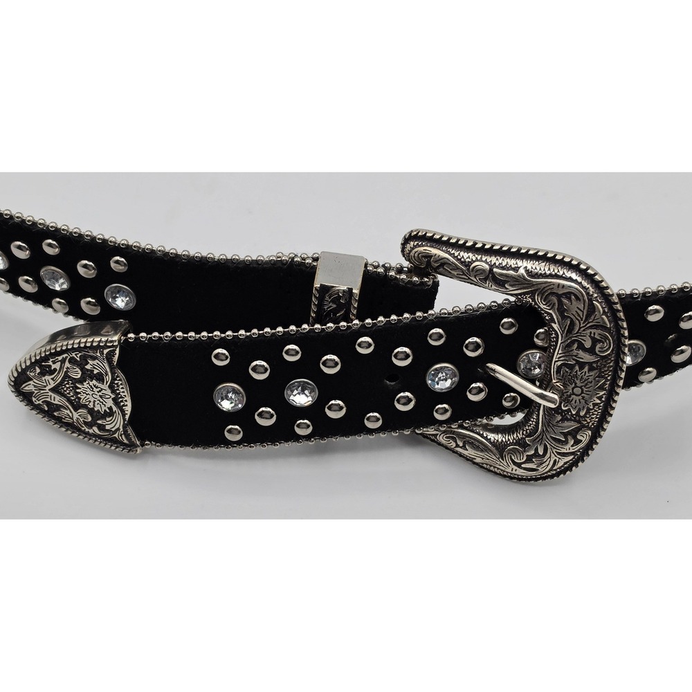 Guess Western Belt Womens‎ M NWOT Studded Rhinestone Engraved Buckle Cowgirl